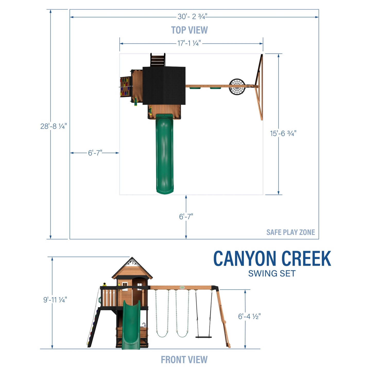 Backyard Discovery Wooden Swing Set with Slide, Clubhouse & Rock Wall