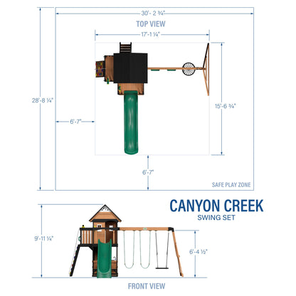 Backyard Discovery Wooden Swing Set with Slide, Clubhouse & Rock Wall