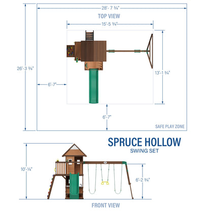 Backyard Discovery Wooden Swing Set with Slide, Clubhouse & Rock Wall
