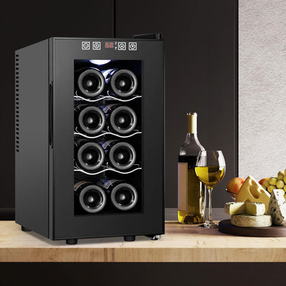 180 Bottles Wine Fridge 24 Inch Dual Zone Wine Cooler Refrigerator Freestanding Wine Refrigerator with Glass Door and Safety Lock, Large Wine Cellar for Home, Office, Kitchen