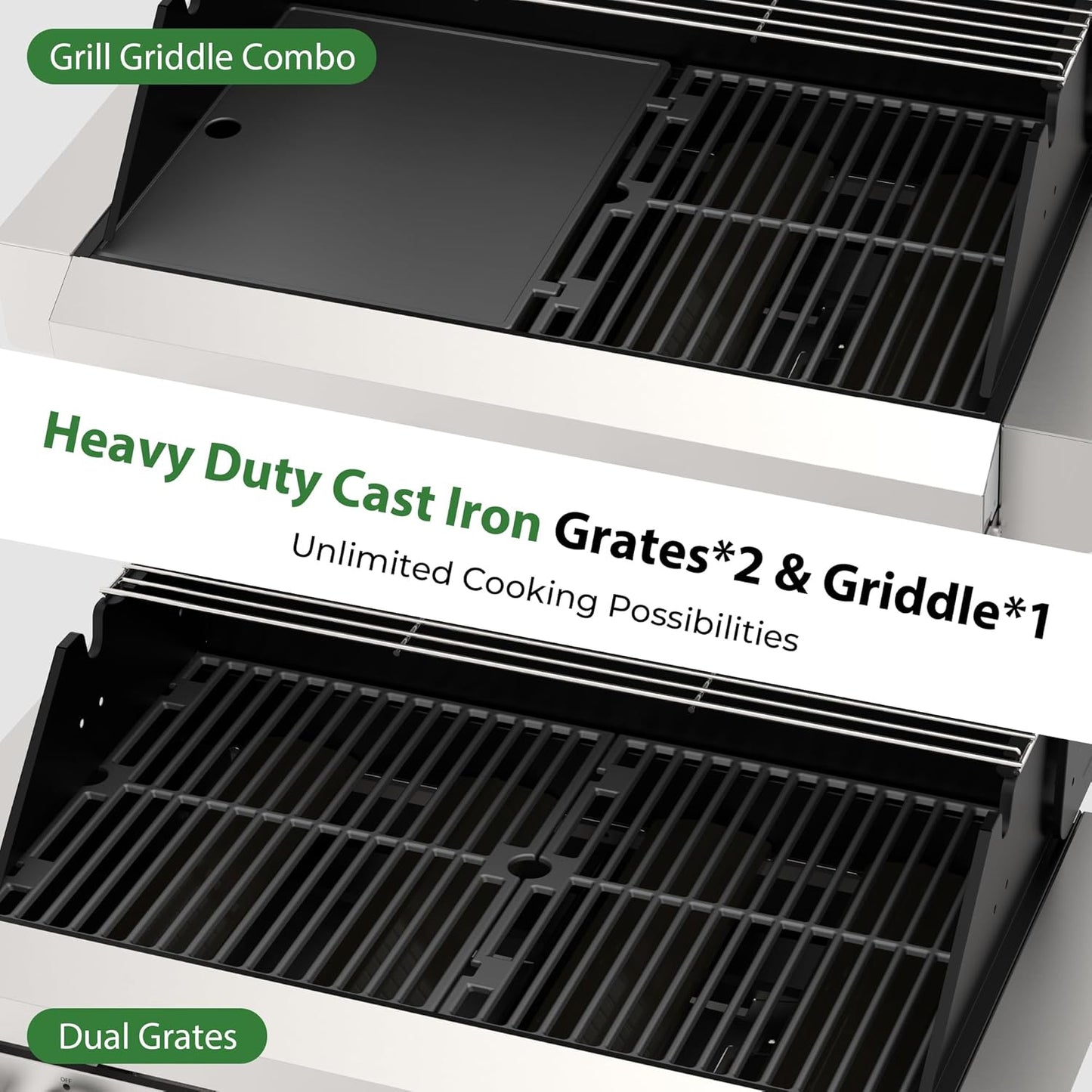 Brand-Man Gas Grill Built-In Head, Natural Gas Convertible