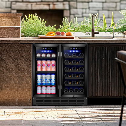 180 Bottles Wine Fridge 24 Inch Dual Zone Wine Cooler Refrigerator Freestanding Wine Refrigerator with Glass Door and Safety Lock, Large Wine Cellar for Home, Office, Kitchen