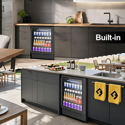 180 Bottles Wine Fridge 24 Inch Dual Zone Wine Cooler Refrigerator Freestanding Wine Refrigerator with Glass Door and Safety Lock, Large Wine Cellar for Home, Office, Kitchen