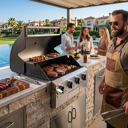 Brand-Man Gas Grill Built-In Head, Natural Gas Convertible