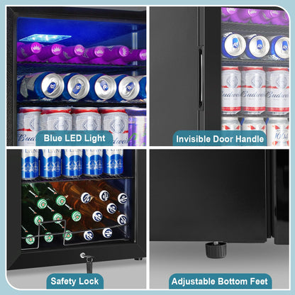 180 Bottles Wine Fridge 24 Inch Dual Zone Wine Cooler Refrigerator Freestanding Wine Refrigerator with Glass Door and Safety Lock, Large Wine Cellar for Home, Office, Kitchen